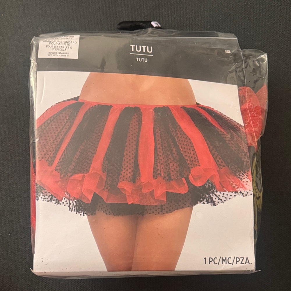 Halloween Playful Red and Black Tutu Mini Skirt Red Hood Outfit